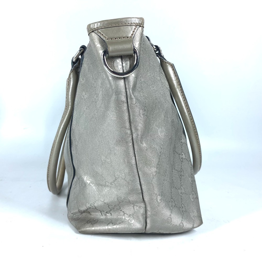 GUCCI GG Imprime Logo Bag Shoulder Tote Beige - Picture 3 of 15